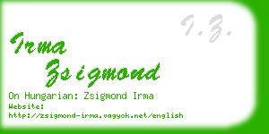 irma zsigmond business card